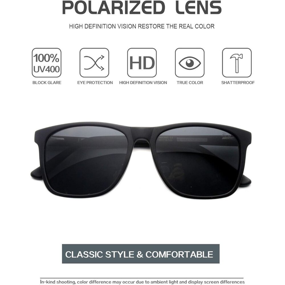 Rectangular Polarized Sunglasses For Men Women Uv… - image 3
